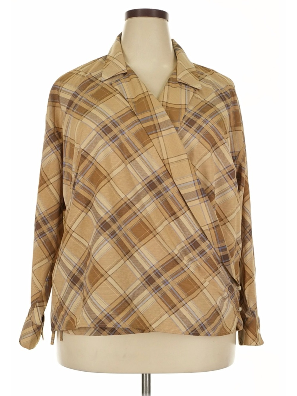 ☀️Ralph Lauren Plaid Button-Up Shirt in Tan and Brown